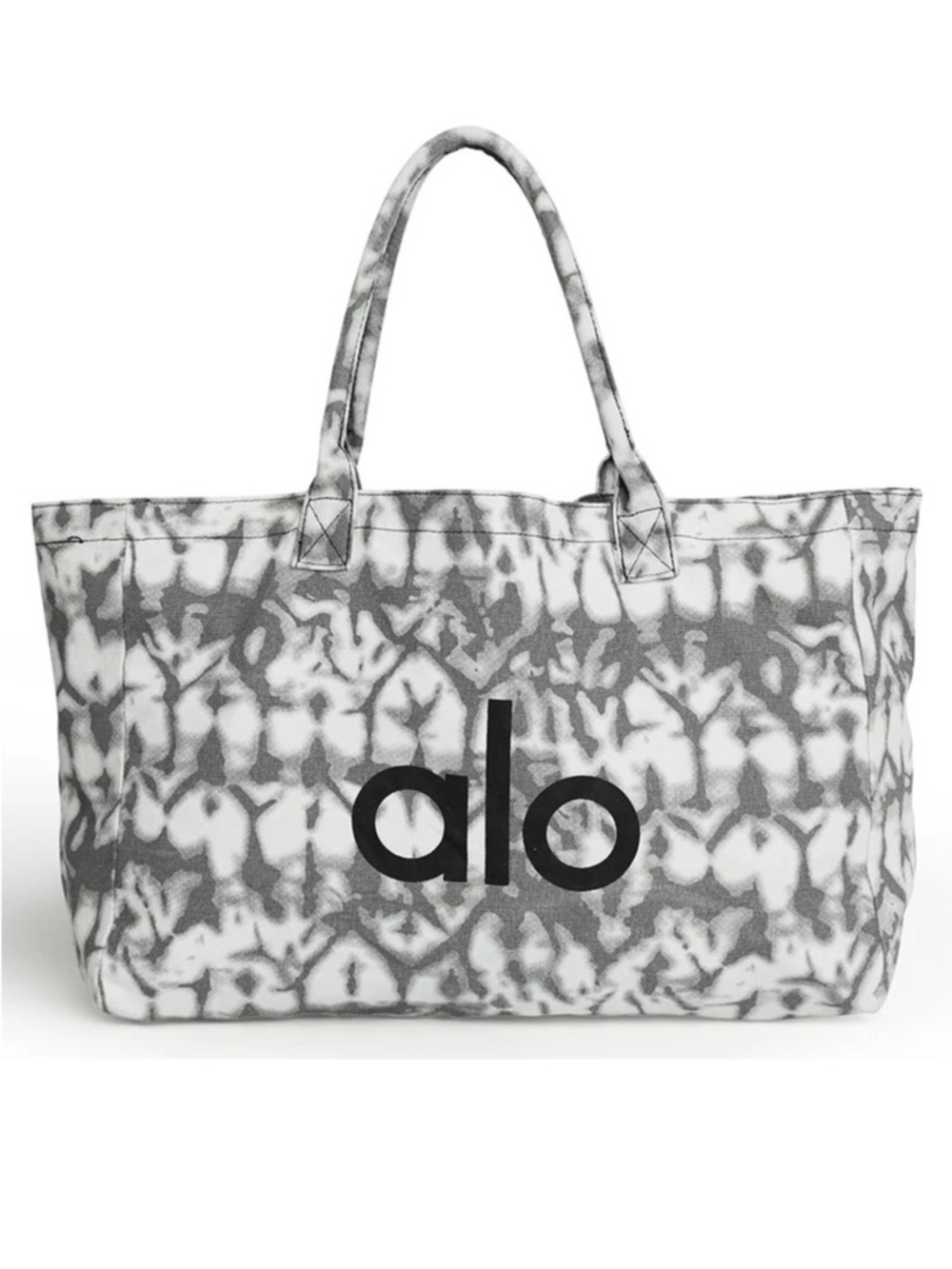 ALO Yoga Gray & White Tie-Dye Canvas Tote